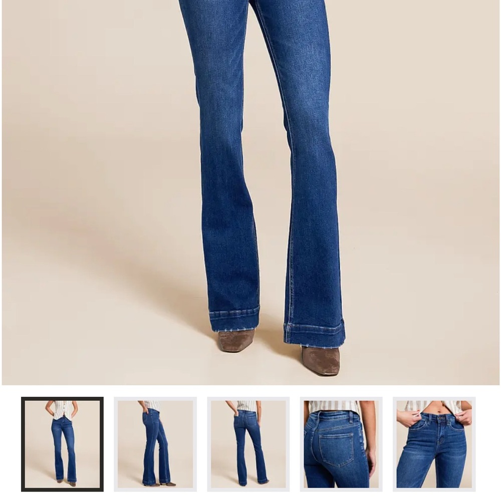 VERVET BY FLYING MONKEY Dark Blue Flare Jeans